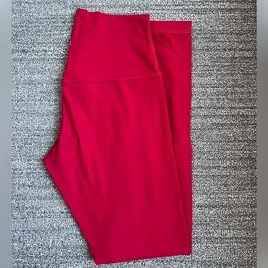 Red Lululemon Align Leggings - full length 28 inch